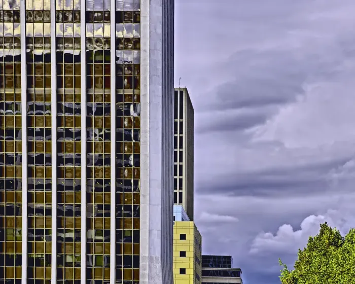 Framed Print : Cloudy Urban Skyline Framed Print : Cloudy Urban Skyline