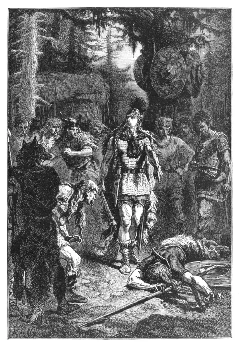 Framed Print : Clovis punishing a rebel engraving 1894
