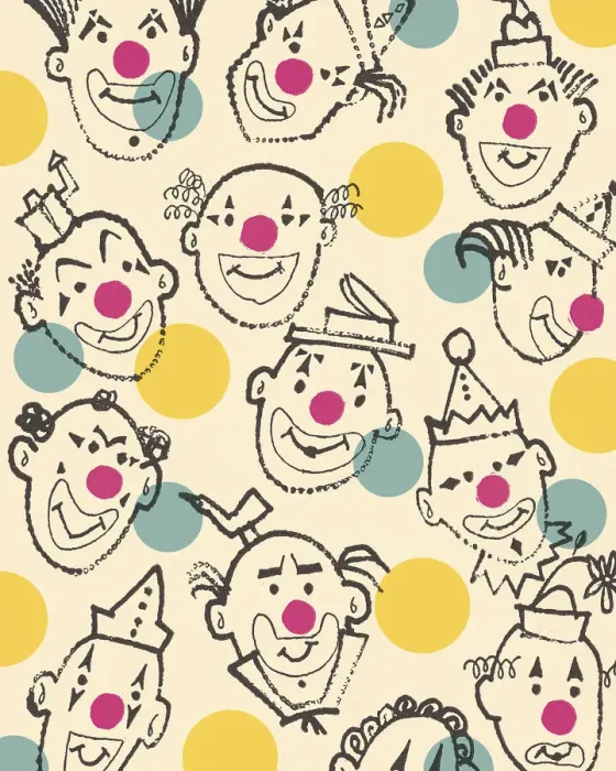 Framed Print : Clown Faces Pattern Framed Print : Clown Faces Pattern