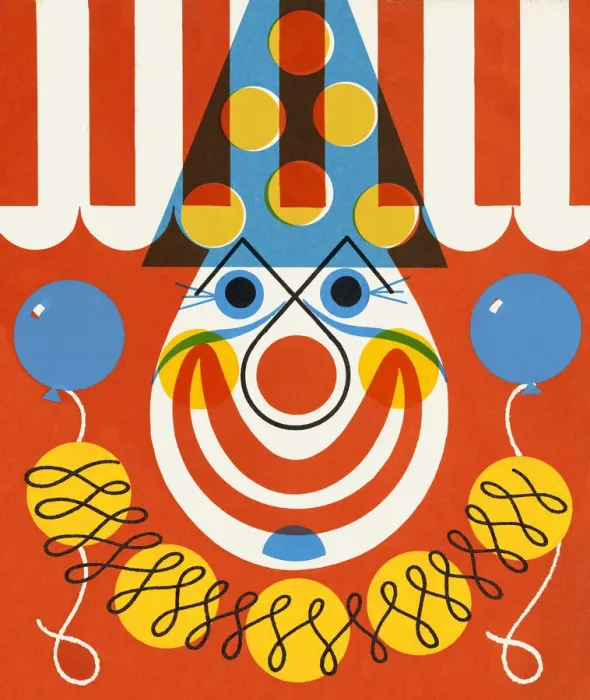 Framed Print : Clown Holding Two Balloons Framed Print : Clown Holding Two Balloons