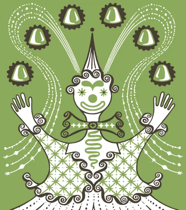 Framed Print : Clown Juggling Gum Drops