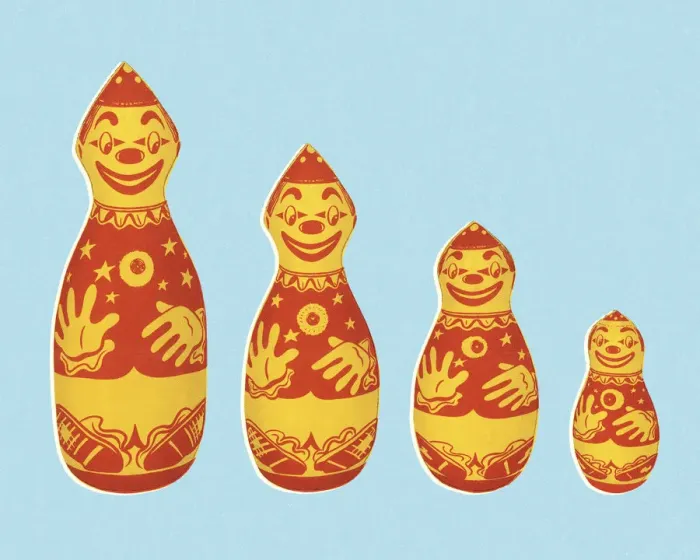 Framed Print : Clown Nesting Dolls Framed Print : Clown Nesting Dolls
