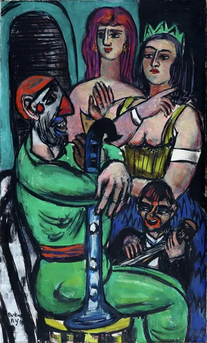 Framed Print : Clown With Women And Little Clown Framed Print : Clown With Women And Little Clown