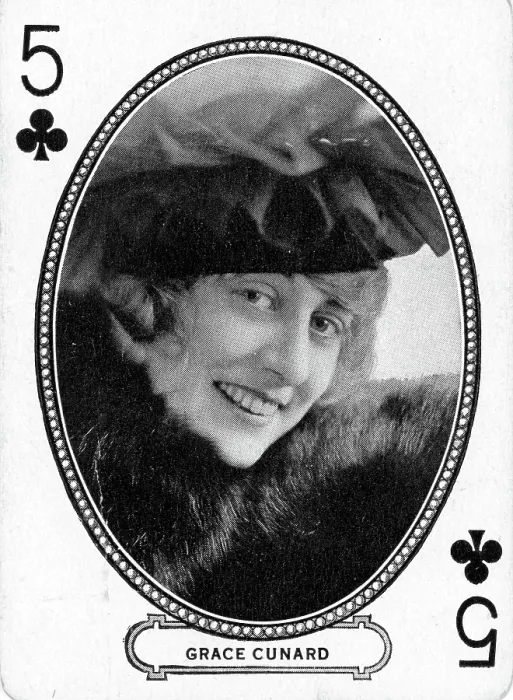 Framed Print : Five of Clubs, Grace Cunard, Vintage Playing Card and Collectible Tobacco Card, 1916 Framed Print : Five of Clubs, Grace Cunard, Vintage Playing Card and Collectible Tobacco Card, 1916