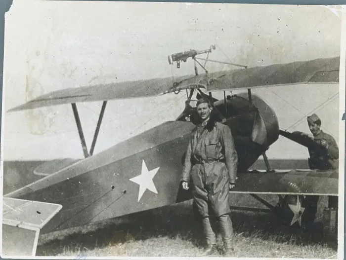 Framed Print : Clyde Balsley Beside Plane Framed Print : Clyde Balsley Beside Plane