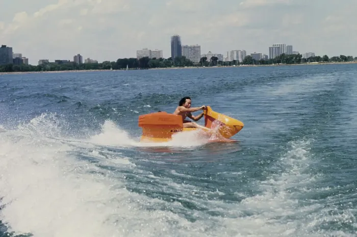 Framed Print : Clyde Ono Demonstrates The Power-Ski Framed Print : Clyde Ono Demonstrates The Power-Ski