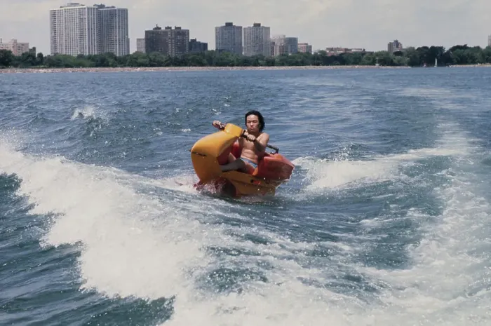 Framed Print : Clyde Ono Demonstrates The Power-Ski