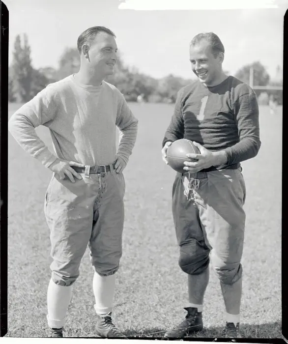 Framed Print : Coach and Captain of the Fordham Varsity Football Team Framed Print : Coach and Captain of the Fordham Varsity Football Team