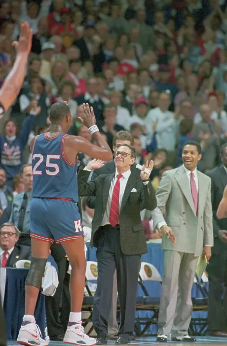 Framed Print : Coach Congratulating Danny Manning Framed Print : Coach Congratulating Danny Manning