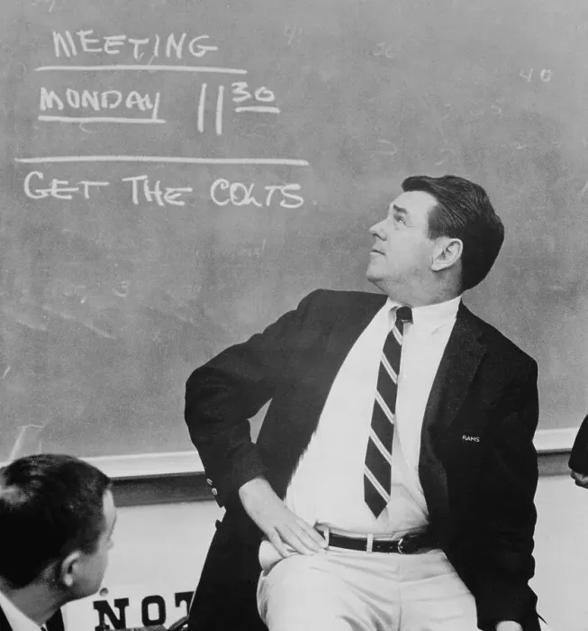 Framed Print : Coach George Allen Looking at Football Strategy Lineup Framed Print : Coach George Allen Looking at Football Strategy Lineup