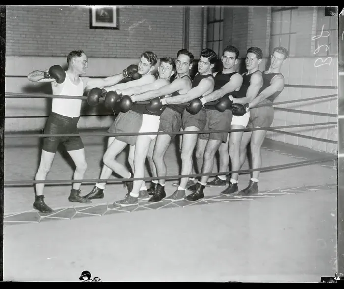 Framed Print : Coach George Decker Training His Team Framed Print : Coach George Decker Training His Team