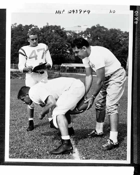 Framed Print : Coach Otto Graham Playing With Students