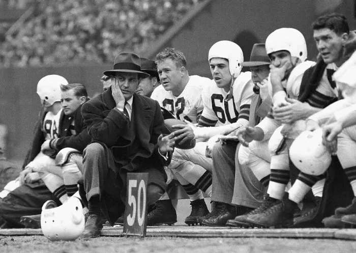 Framed Print : Coach Paul Brown and the Cleveland Browns Players Framed Print : Coach Paul Brown and the Cleveland Browns Players