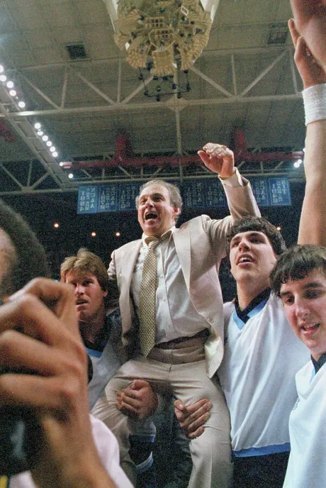 Framed Print : Coach Rollie Massimino Being Carried by His Team Framed Print : Coach Rollie Massimino Being Carried by His Team