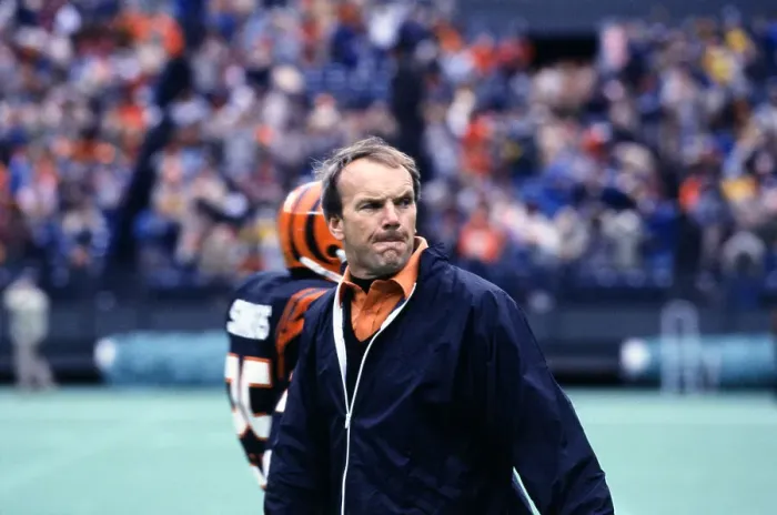 Framed Print : Coach Sam Wyche Anxiously Grimacing During Football Game Framed Print : Coach Sam Wyche Anxiously Grimacing During Football Game