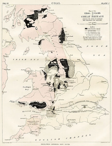 Coal fields of great britain map 1884