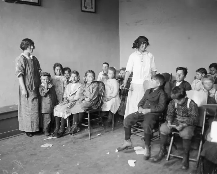 Framed Print : Coal Miners Children at U.M.A. School Framed Print : Coal Miners Children at U.M.A. School