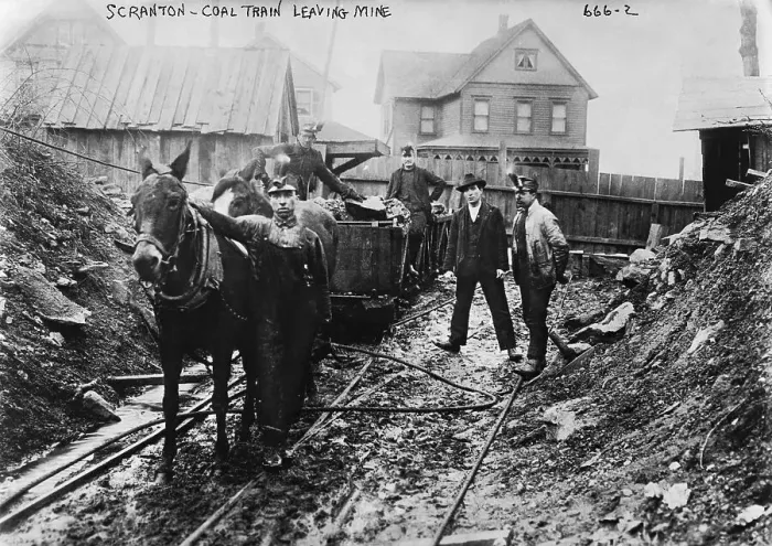 Framed Print : Coal Train Leaving Coal Mine; Donkeys Framed Print : Coal Train Leaving Coal Mine; Donkeys