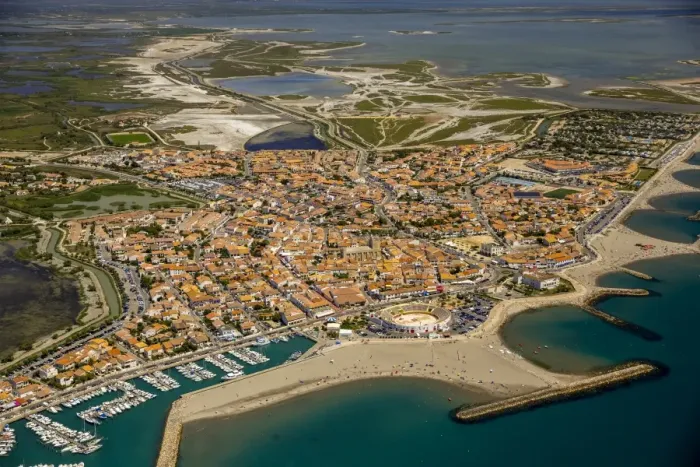 Framed Print : Coastline, city centre, Saintes-Maries-de-la-Mer, Camargue, Provence-Alpes-Cote dAzur, France Framed Print : Coastline, city centre, Saintes-Maries-de-la-Mer, Camargue, Provence-Alpes-Cote dAzur, France