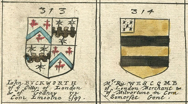 Coat of arms 17th century Buckworth and Wescombe