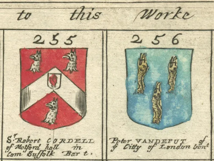 Framed Print : Coat of arms 17th century Cordell and Vandeput
