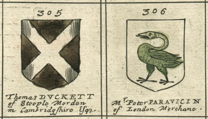 Framed Print : Coat of arms 17th century Duckett and Paravicin Framed Print : Coat of arms 17th century Duckett and Paravicin