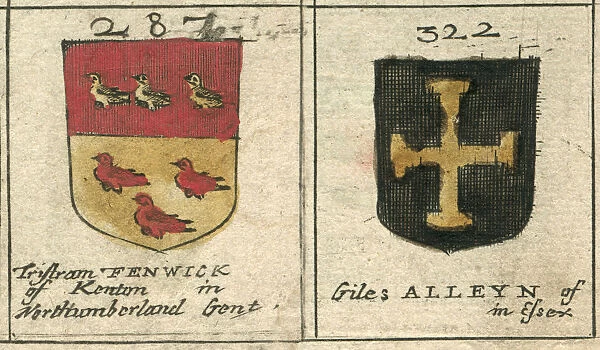 Coat of arms 17th century Fenwick and Alleyn