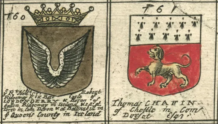 Framed Print : Coat of arms 17th century Ridgeway and Chaffin Framed Print : Coat of arms 17th century Ridgeway and Chaffin