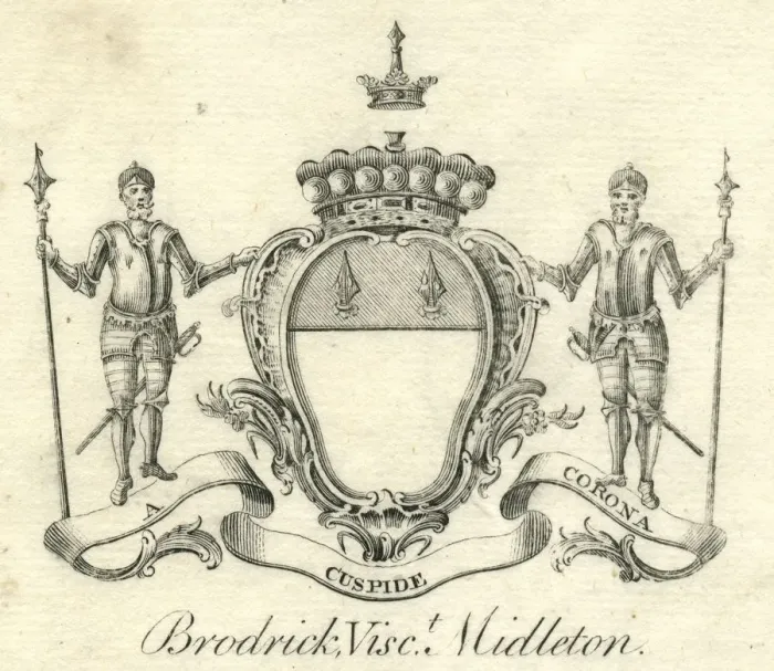Framed Print : Coat of arms Brodrick, Viscount Midleton 18th century