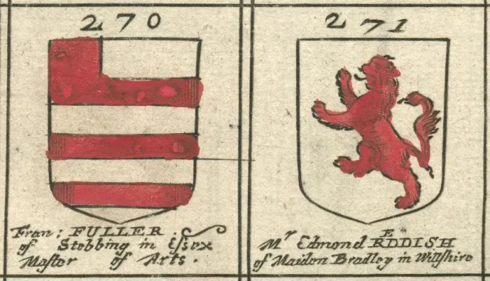 Framed Print : Coat of arms copperplate 17th century Fuller and Reddish Framed Print : Coat of arms copperplate 17th century Fuller and Reddish