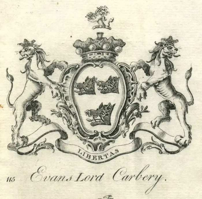 Framed Print : Coat of arms Evans Lord Carbery 18th century Framed Print : Coat of arms Evans Lord Carbery 18th century