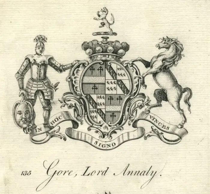 Framed Print : Coat of arms Gore, Lord Annaly 18th century Framed Print : Coat of arms Gore, Lord Annaly 18th century