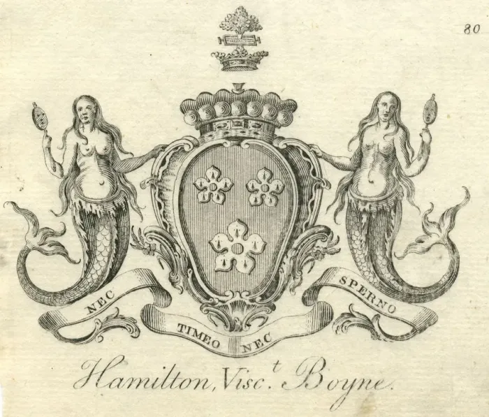 Framed Print : Coat of arms Hamilton, Viscount Boyne 18th century Framed Print : Coat of arms Hamilton, Viscount Boyne 18th century