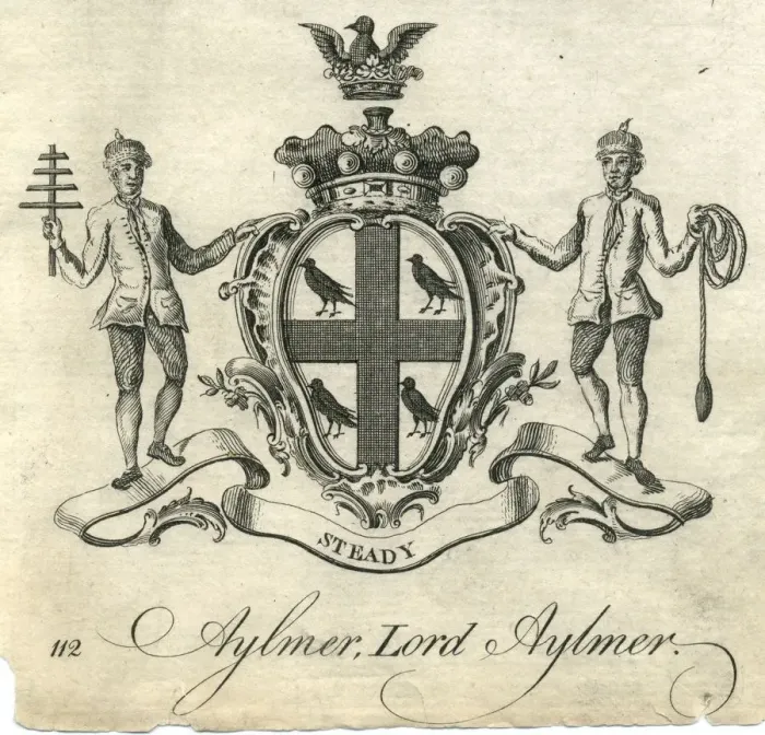 Framed Print : Coat of arms Lord Aylmer 18th century Framed Print : Coat of arms Lord Aylmer 18th century