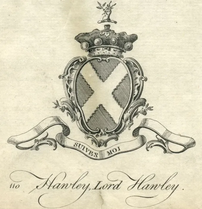 Framed Print : Coat of arms Lord Hawley 18th century Framed Print : Coat of arms Lord Hawley 18th century