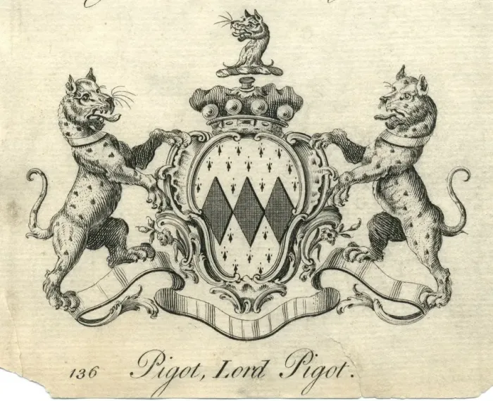 Framed Print : Coat of arms Lord Pigot 18th century Framed Print : Coat of arms Lord Pigot 18th century
