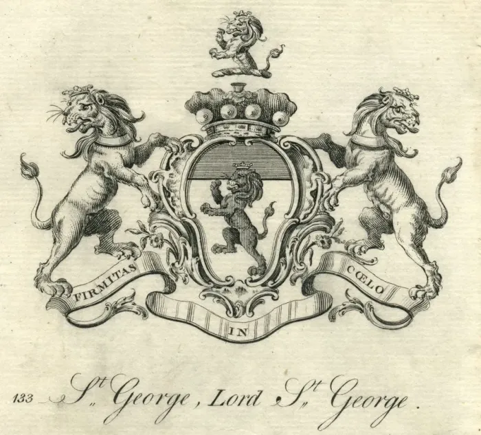 Framed Print : Coat of arms Lord St. George 18th century Framed Print : Coat of arms Lord St. George 18th century
