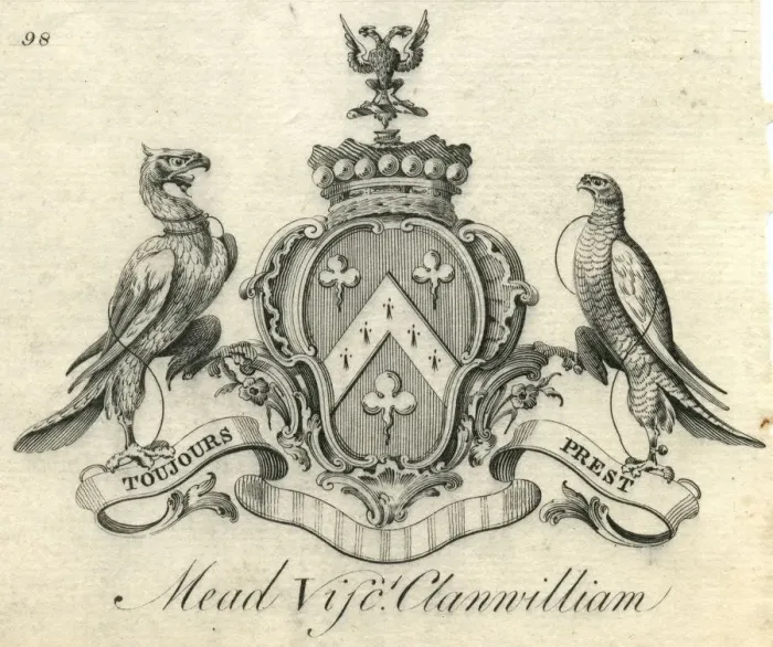 Framed Print : Coat of arms Mead Viscount Clanwilliam 18th century Framed Print : Coat of arms Mead Viscount Clanwilliam 18th century