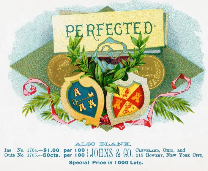 Framed Print : Coat Of Arms On Perfected Cigar Box Framed Print : Coat Of Arms On Perfected Cigar Box