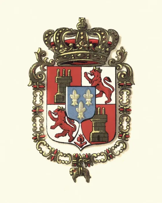 Framed Print : Coat of Arms of Spain, 1898 Framed Print : Coat of Arms of Spain, 1898