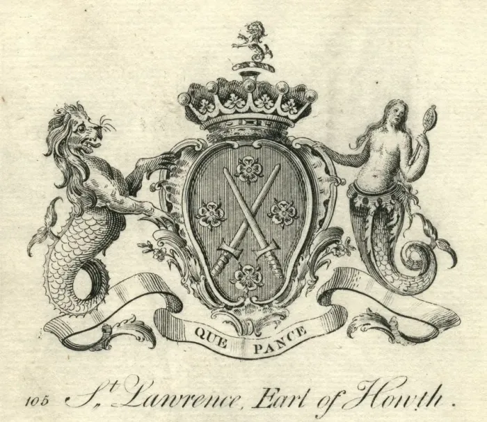 Framed Print : Coat of arms St. Lawrence Earl Howth 18th century Framed Print : Coat of arms St. Lawrence Earl Howth 18th century