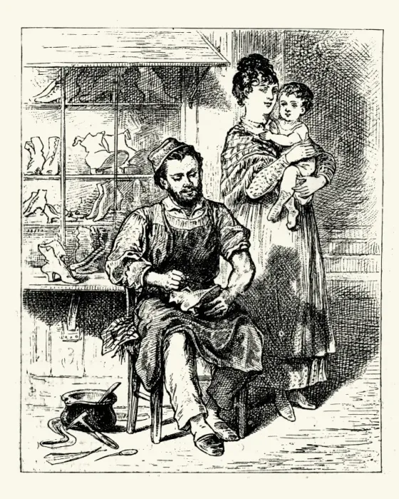 Framed Print : Cobbler repairing shoes, New Orleans, 19th Century