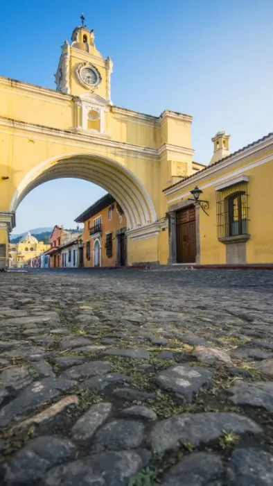 Framed Print : Cobblestone and Arco de Santa Catalina (Santa Catalina Arch) in Antigua Guatemala Framed Print : Cobblestone and Arco de Santa Catalina (Santa Catalina Arch) in Antigua Guatemala