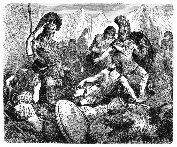 Framed Print : Codrus of Athens dies during battle with Dorians Framed Print : Codrus of Athens dies during battle with Dorians