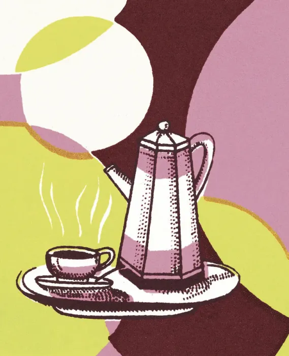 Framed Print : Coffee Cup and Carafe on a Tray Framed Print : Coffee Cup and Carafe on a Tray