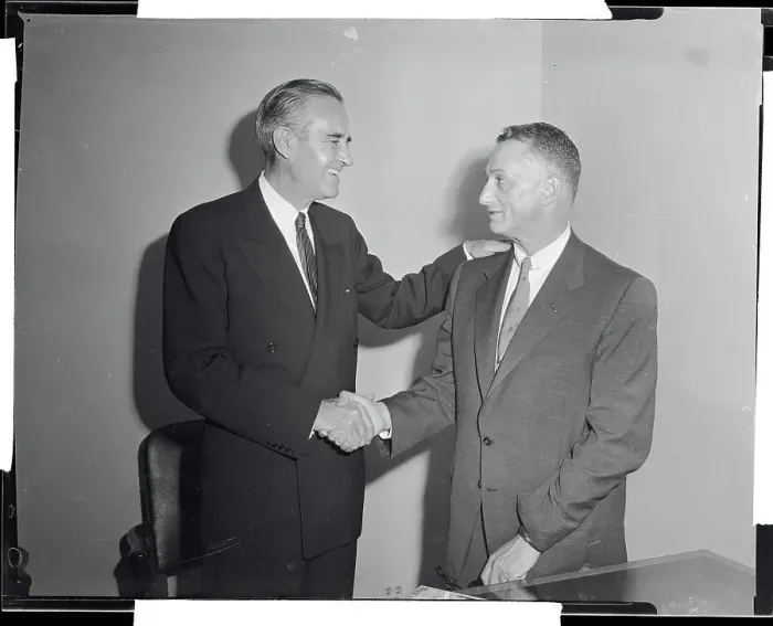 Framed Print : Col. Arthur Levitt and Averall Harriman Framed Print : Col. Arthur Levitt and Averall Harriman