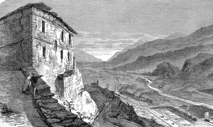 Framed Print : Col du Mont Cenis, view of a railway line of the Mont Cenis Railway, which was in operation from 1868. It served in particular to transport British mail on its way to India. The steam-powered adhesion railway was equipped according to Fell's system Framed Print : Col du Mont Cenis, view of a railway line of the Mont Cenis Railway, which was in operation from 1868. It served in particular to transport British mail on its way to India. The steam-powered adhesion railway was equipped according to Fell's system