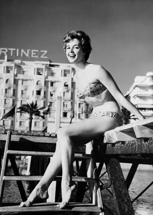 Framed Print : Colette Ricard on Dock in Bikini Framed Print : Colette Ricard on Dock in Bikini