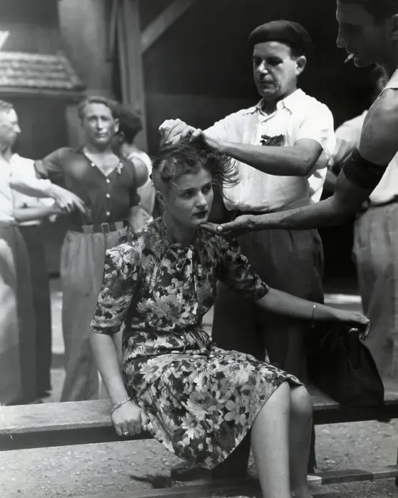 Framed Print : Collaborator Getting Her Head Shaved