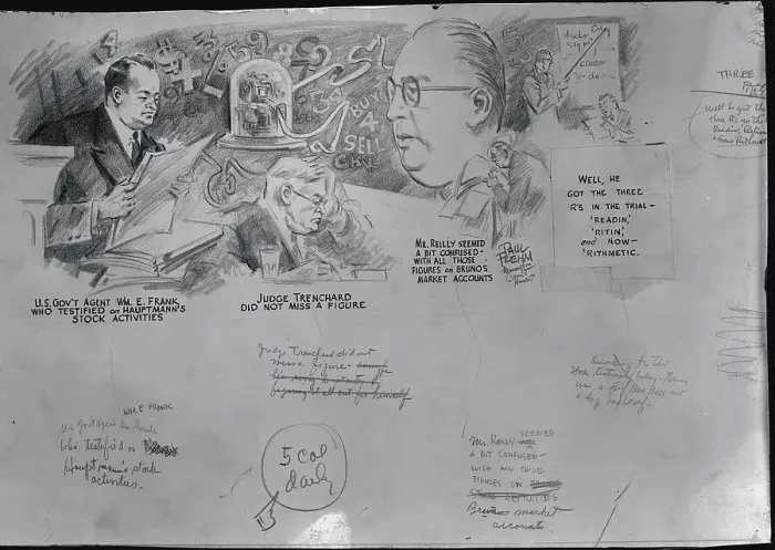 Framed Print : Collage Illustration of Witnesses in Hauptmann Trial